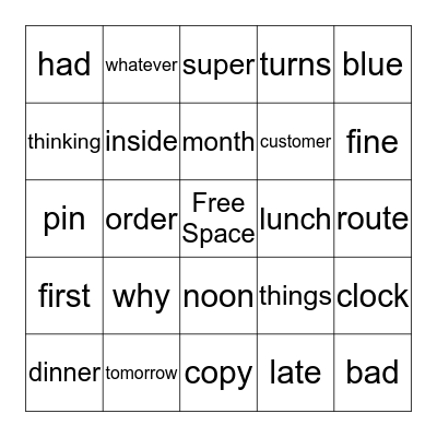 Bingo Card