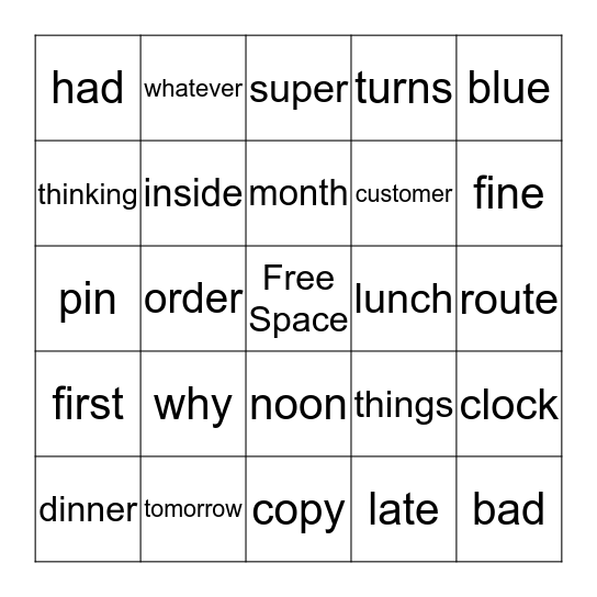 Bingo Card