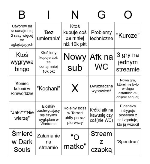 Eloshavowe Bingo Card