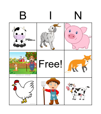 Farm Bingo Card