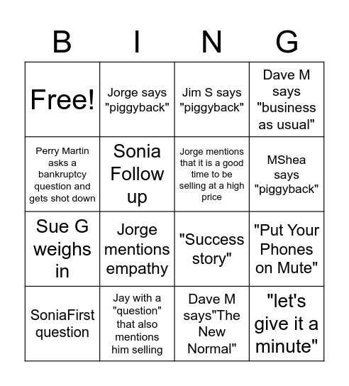 Book Group Bingo Card