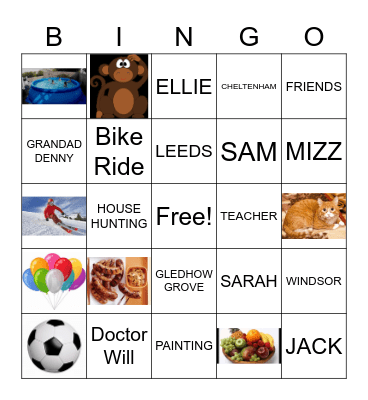 Family Bingo Card