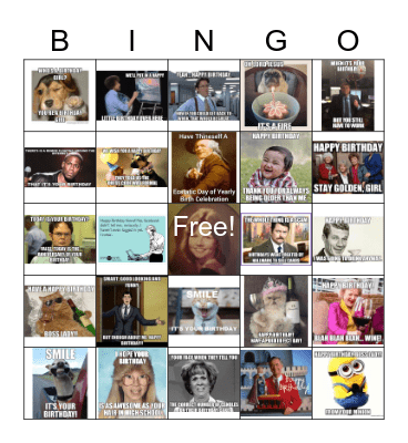 Donna's Birthday Bingo Card