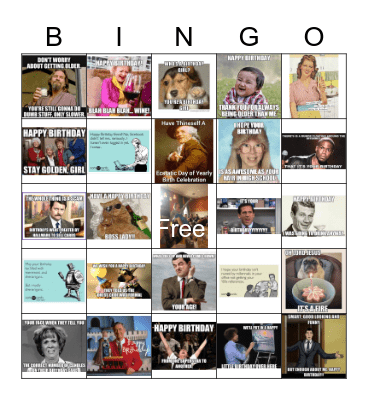 Donna's Birthday Bingo Card