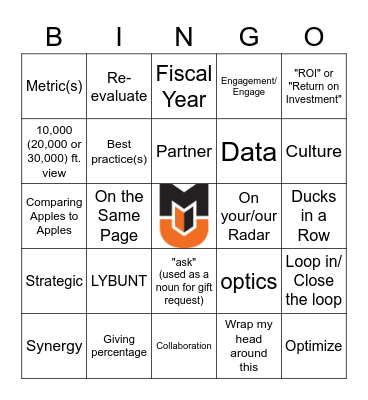 Hyder House Staff Meeting Bingo Card