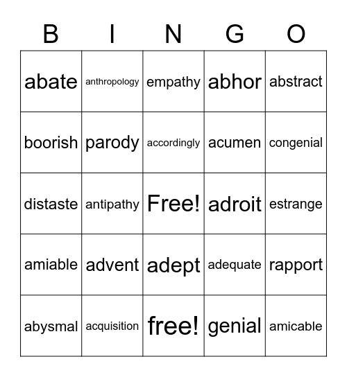 Amery's Bingo Card, 6/10/2020 Bingo Card