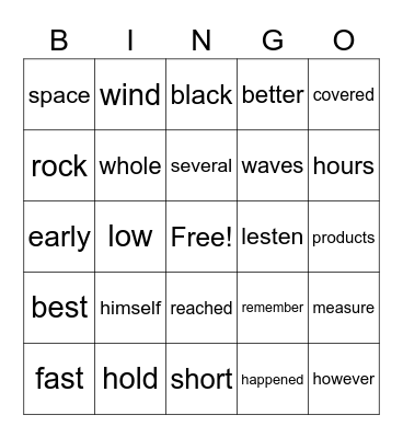 Andrew's Bingo Card, 6/10/20 Bingo Card
