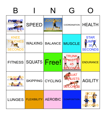 CADEN COLLYMORE FORM 2.4 FITNESS BINGO Card