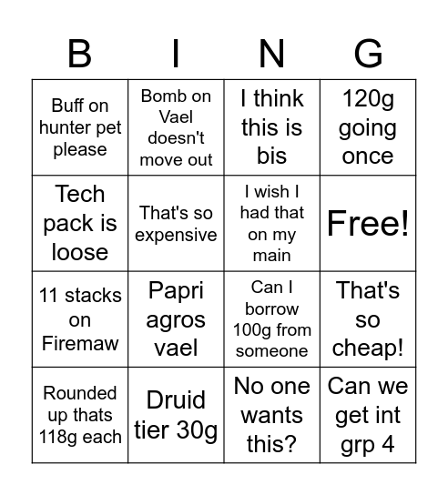 MEME Gbid Bingo Card