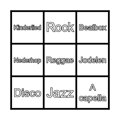 Muziek bingo Card