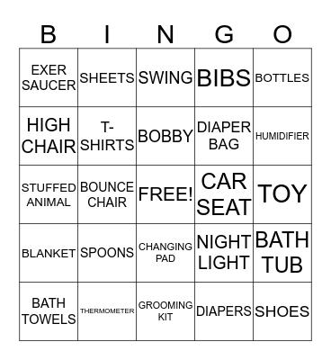 PICCHI BABY SHOWER Bingo Card