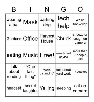 St. Peter's Episcopal Church - zoom BINGO Card