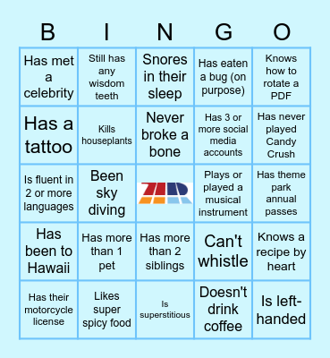 Icebreaker Bingo Card