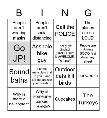 Jamaica comPlain BINGO Card