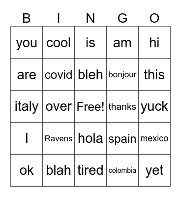 Poe Bingo Card