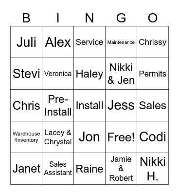 1 Stop BINGO Card