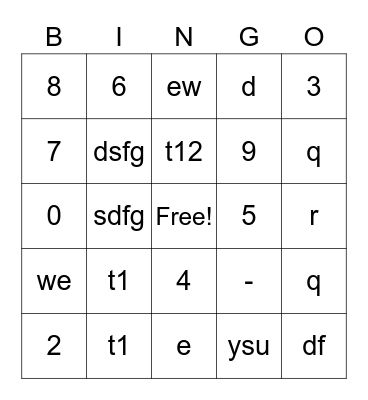 michael test bingo Card