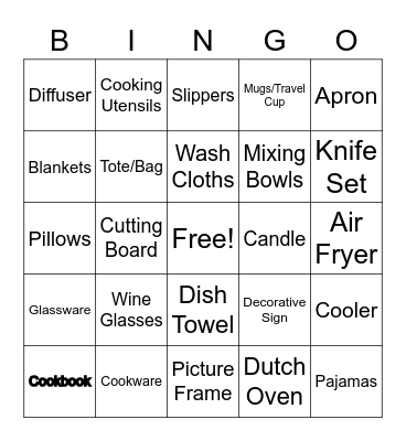 Bridal Bingo Card