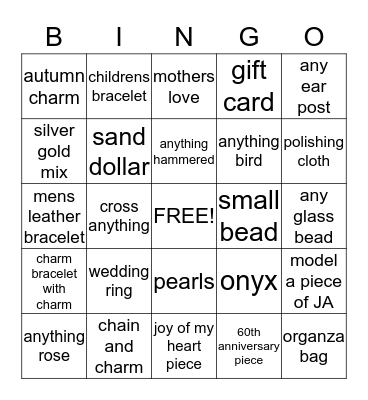 JA Bingo Card