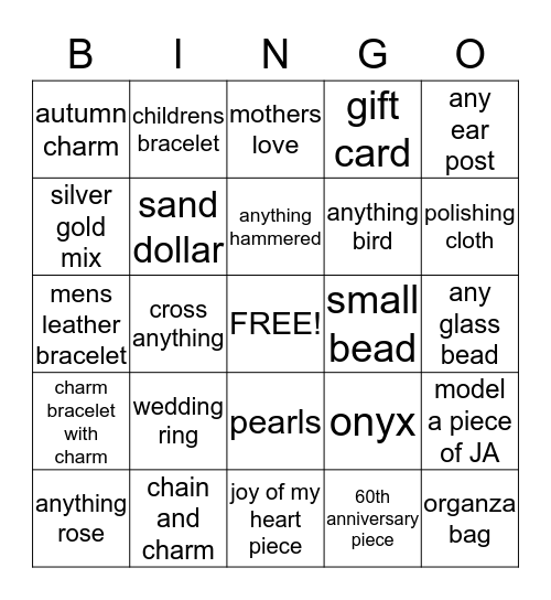 JA Bingo Card