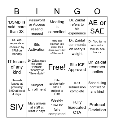 TESLA Bingo! Bingo Card