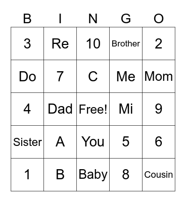 Week 1 BINGO (ASL) Bingo Card