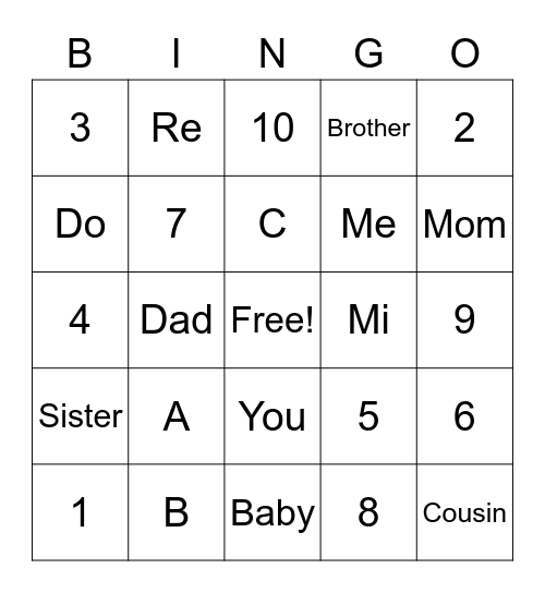 Week 1 BINGO (ASL) Bingo Card