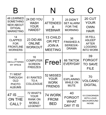 DBOS VIRTUAL BINGO Card