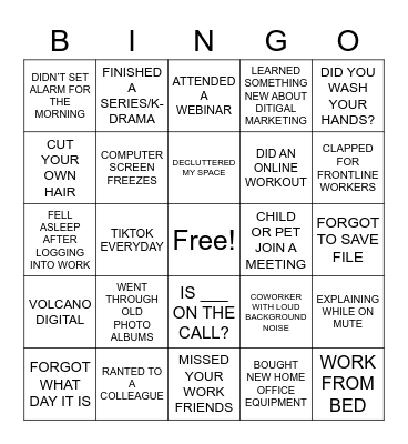 DBOS VIRTUAL BINGO Card