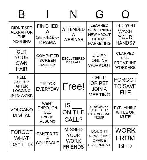 DBOS VIRTUAL BINGO Card