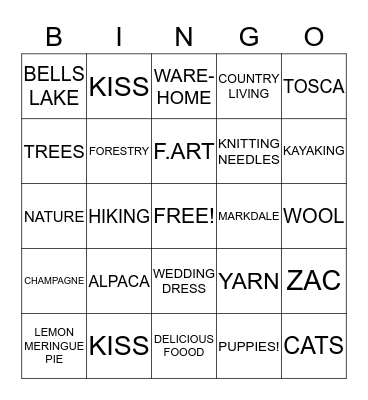 BRIDAL BINGO Card