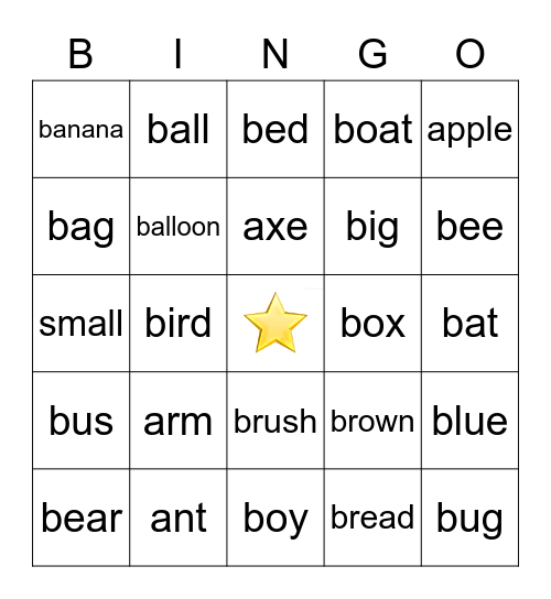 Name: Bingo Card