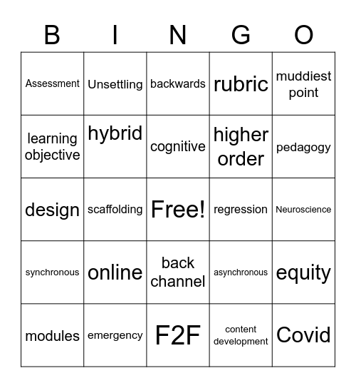 CALI Bingo BS Bingo Card