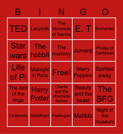 Jiyu's bingo Card
