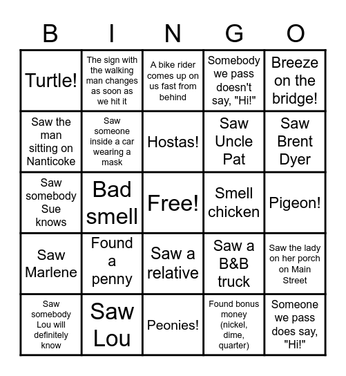 BFF SUMMER 2020 WALKING BINGO Card