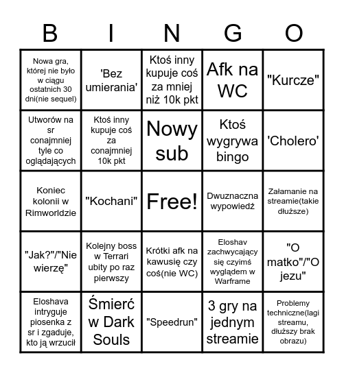 Eloshavowe Bingo 11.06 Bingo Card