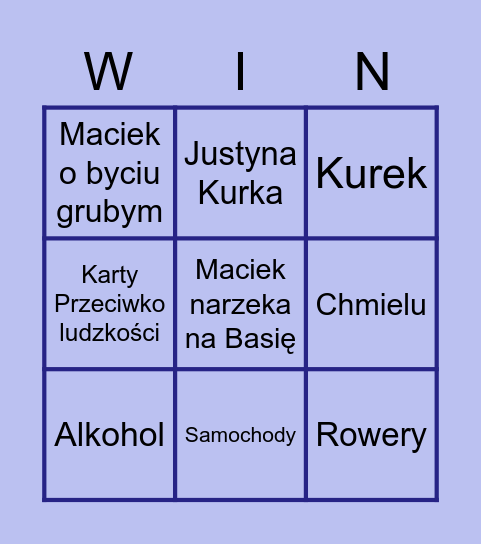 DOMINIKI Bingo Card