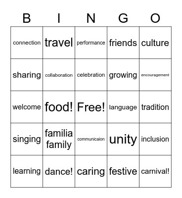 Escuela Bingo Card