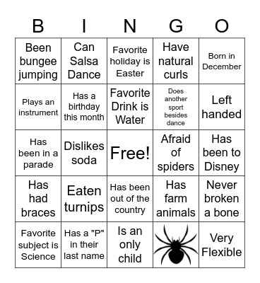 PRCMS Blue Angels Bingo Card