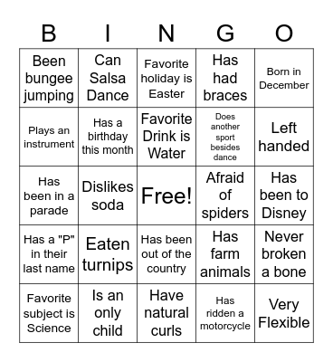 PRCMS Blue Angels Bingo Card