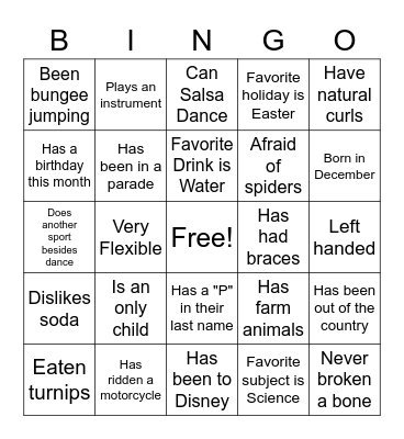 PRCMS Blue Angels Bingo Card