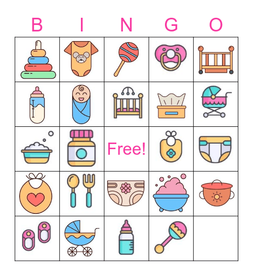 Bingo Baby Shower Carlyne Bingo Card