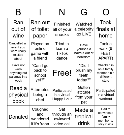 Intern Bingo Game 1 Bingo Card