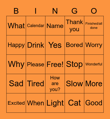 ASL Bingo Card