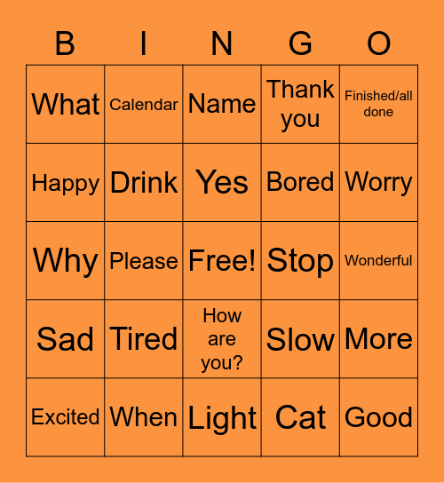 ASL Bingo Card