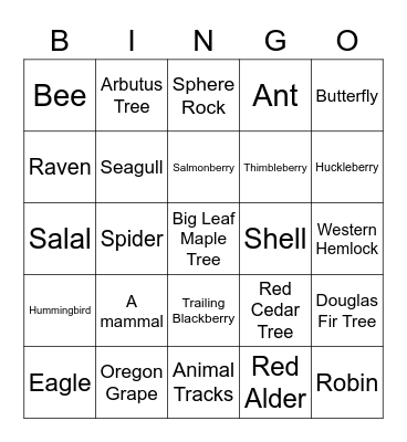 Outdoor Bingo Card