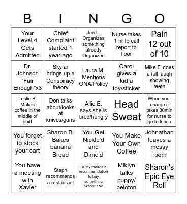 Deana Bingo Card