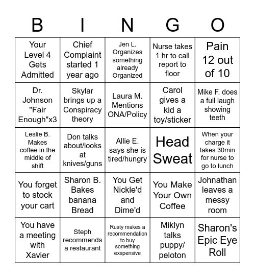 Deana Bingo Card