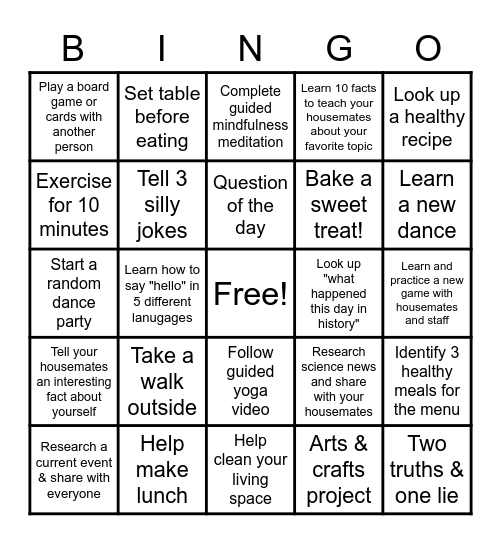 BANCROFT FUN! Bingo Card