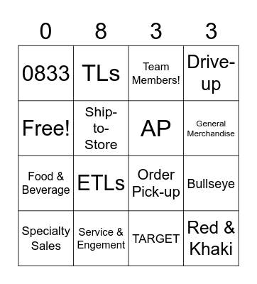 Target Bingo Card